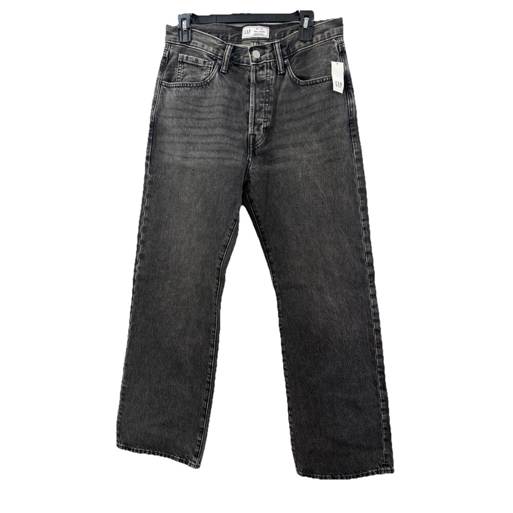 Gap Womens 90S Loose Fit Pants Size 29/30 Black Wash Button Fly NWT
